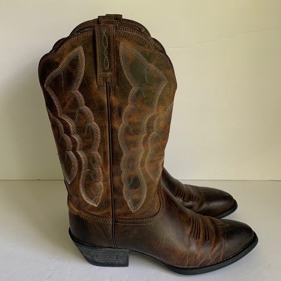 Ariat Women’s Heritage Western R-Toe Boots Sassy Brown 6 - Picture 1 of 11